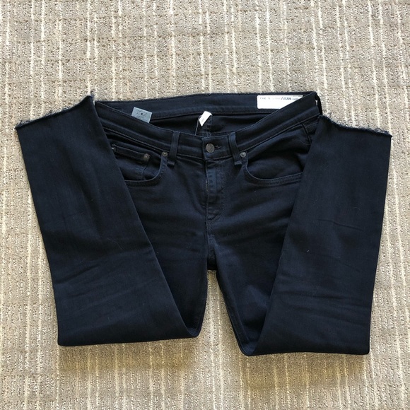 Rag & Bone black skinny frayed hem jeans - Picture 6 of 10